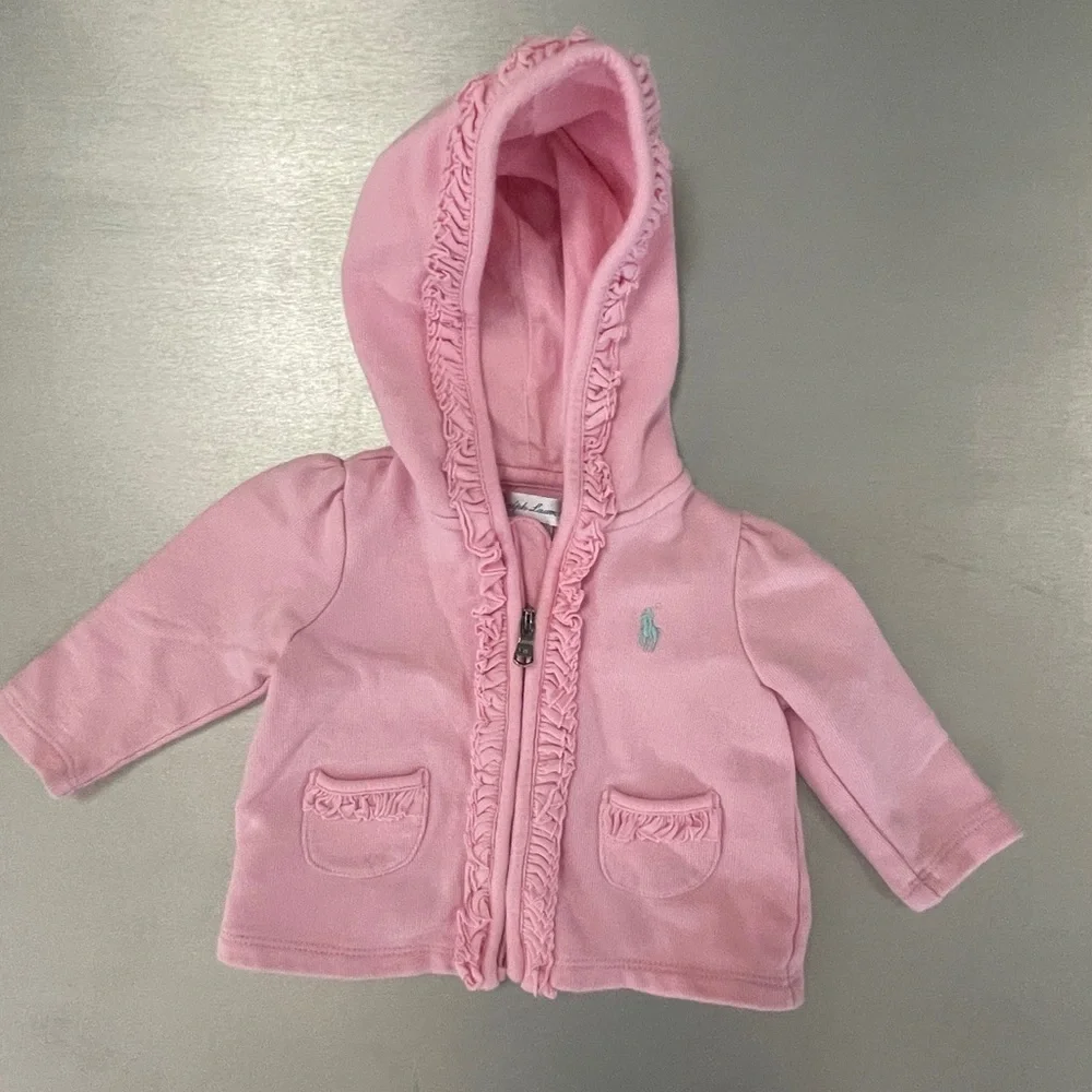 Ralph Lauren pink ruffle hoodie 3M